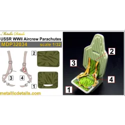 Metallic Details Mdp32034 1/32 Ussr Wwii Aircrew Parachutes Set For 2 Seats
