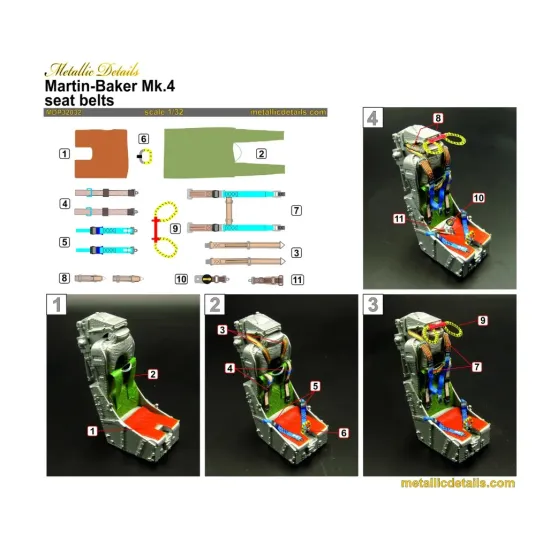 Metallic Details Mdr3261 1/32 Martin-baker Mk4 Ejection Seats 3d Printed Detail Set For 2 Seats