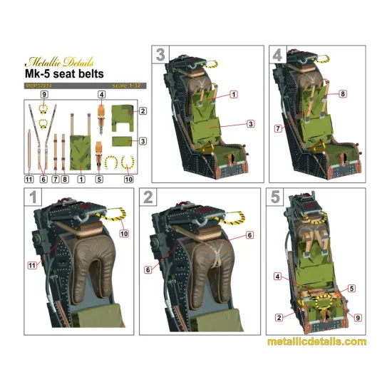 Metallic Details Mdr3263 1/32 Martin-baker Mk 5 Ejection Seats 3d Printed Detail Set For 2 Seats