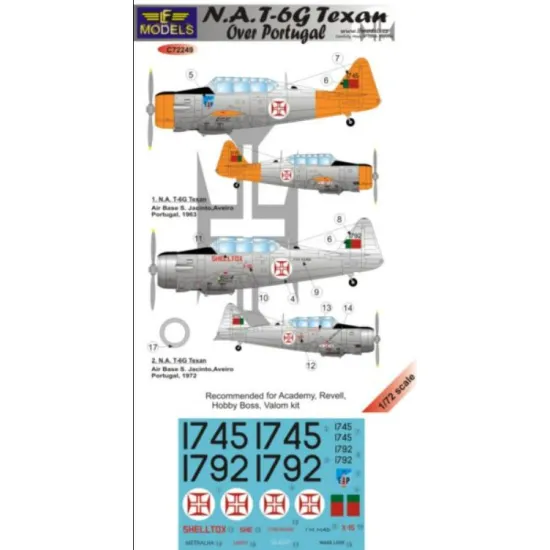 Lf Models C72249 1/72 T-6g Texan Over Portugal
