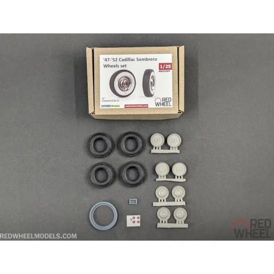 Red Wheel 25005 1/25 47-52 Cadillac Sombrero Wheels Set Resin Model