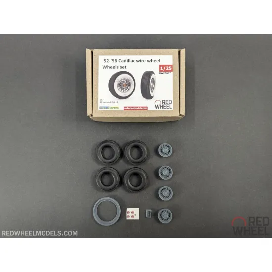 Red Wheel 25007 1/25 52-56 Cadillac Wire Wheels Set Resin Model