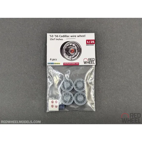 Red Wheel 25008 1/25 52-56 Cadillac Wire Wheels Resin Model