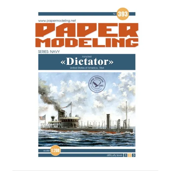 Orel393 1/200 Uss Dictator Country Usa 1864 Series Navy Paper Model Kit
