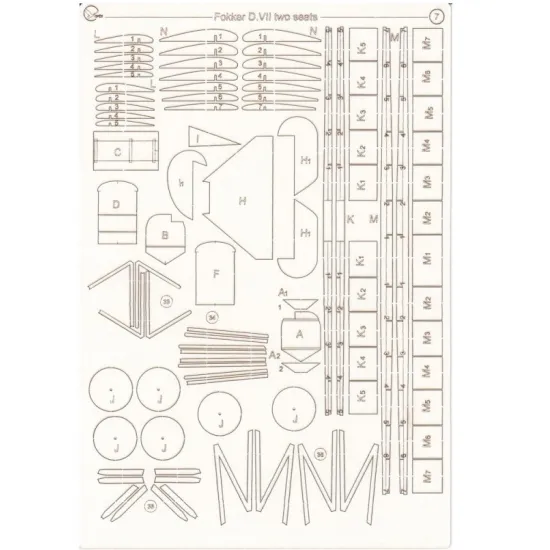 Orel391/2 1/33 Laser Cutting For Paper Model Fokker Texaco