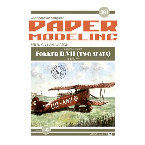 Orel391/2 1/33 Laser Cutting For Paper Model Fokker Texaco
