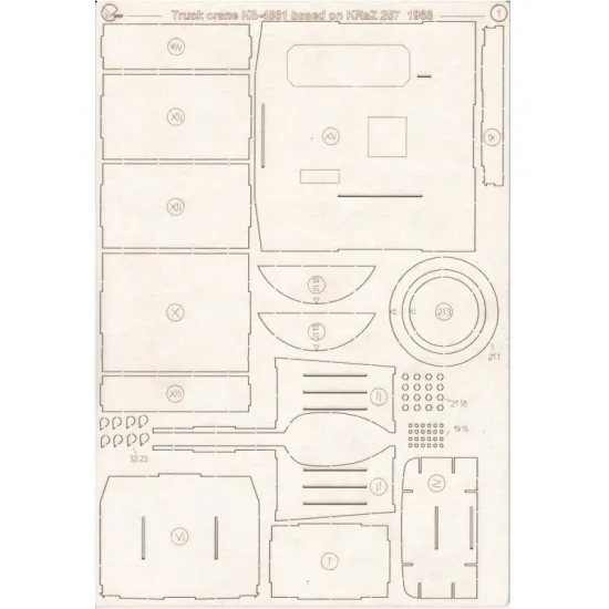 Orel394/2 1/25 Laser Cutting For Paper Model Truck Crane Ks-4561