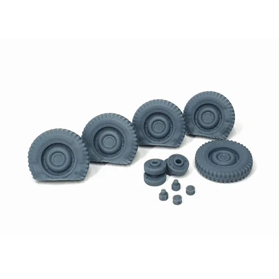 Pimp My Miniatures Afvs35-097 1/35 Us Jeep Willys Road Wheels Flat Tires Set 4pcs