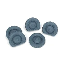 Pimp My Miniatures Afvs35-104 1/35 Vw Kubelwagen Road Wheels Flat Tires With Caps Typ 2
