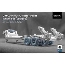 Scalex Wm-72007s 1/72 Chmzap-5247g Semi Trailer Sagged Wheel Set For Trumpeter Takom
