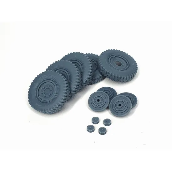 Pimp My Miniatures Afvs35-200 1/35 Sd.kfz 222 Late Road Wheels Set With Spare Weighted Type 3 For Hobby Boss