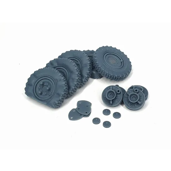 Pimp My Miniatures Afvs35-202 1/35 Sd.kfz 222 Early Road Wheels Flat Tires Type 2 4pcs And Spare For Tamiya