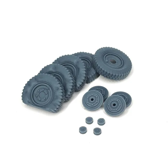 Pimp My Miniatures Afvs35-210 1/35 Sd.kfz 222 Late Road Wheels Flat Tires Type 1 4pcs And Spare For Hobby Boss