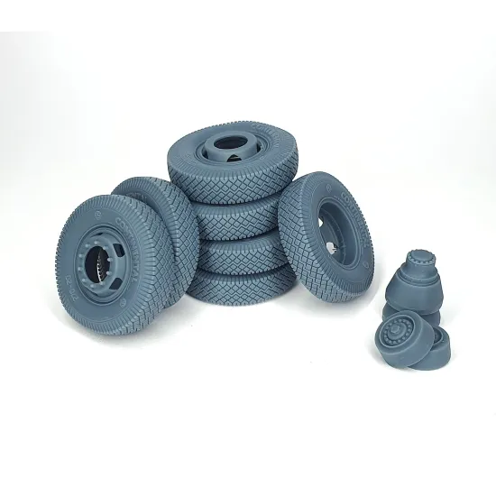 Pimp My Miniatures Afvs35-258 1/35 Mercedes L4500a Road Wheels Set With Spare Weighted Type 3 For Zvezda