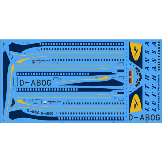Cta Models 081 1/144 Decal For Boeing 707-430 Lufthansa
