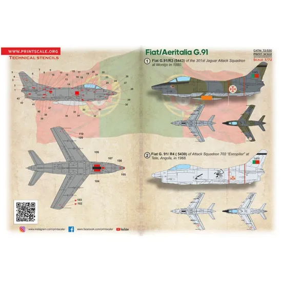 Print Scale 72-530 1/72 Fiat Aeritalia G 91