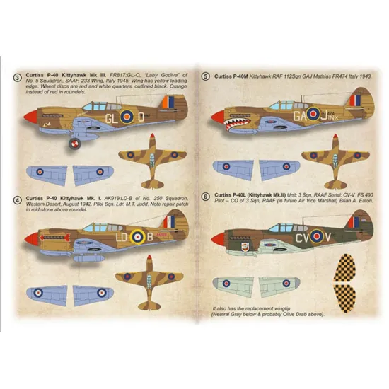 Print Scale 72-541 1/72 Curtis P-40 Warhawk Tomahawk Kittihawk