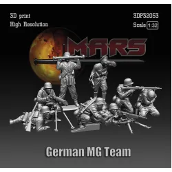 Mars Figures 3dp32053 1/32 German Mg Team Ww2 8 Figures And 2 Machine Guns 3d Printed Resin
