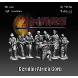 Mars Figures 3dp32056 1/32 German Africa Corp Ww2 8 Figures 3d Printed Resin
