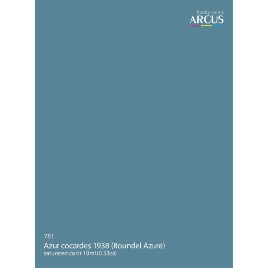 Arcus A781 Acrylic Paint Azur Cocardes 1938 Roundel Azure Saturated Color 10ml