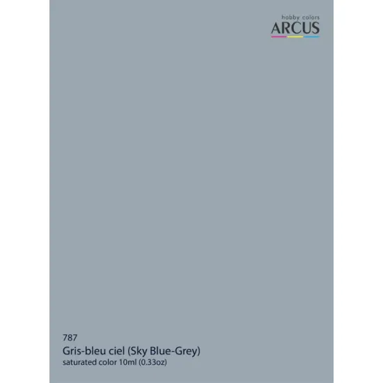 Arcus A787 Acrylic Paint Gris-bleu Ciel Sky Grey-blue Saturated Color 10ml