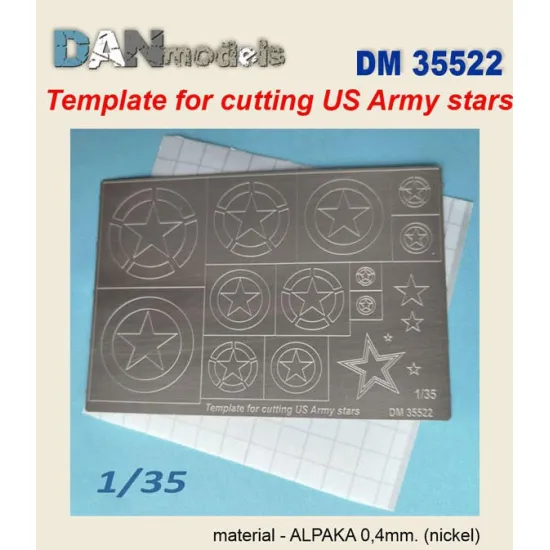Dan Models 35522 1/35 Template For Cutting Us Army Stars Material-alpaka 0/4mm Nickel