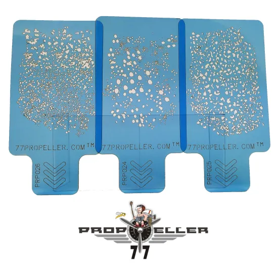 77propeller Prp027 3 Medium Airbrush Template Airbrush Stencils Spraying Fine Details 90mm X 60mm