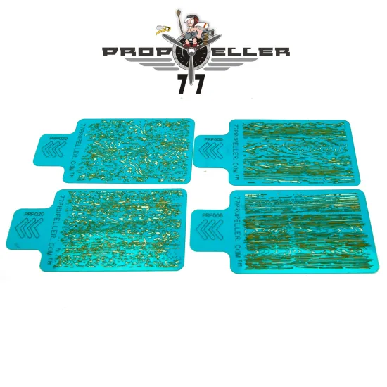 77propeller Prp033 4 Pcs Airbrush Stencils 90 Mm X 60 Mm Wood Texture For Spraying Fine Details Scale 1/32 1/35