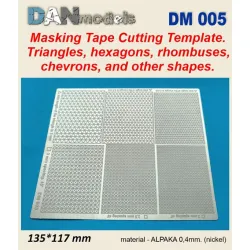 Dan Models 005 Masking Tape Cutting Template Triangles Hexagons Diamonds Chevrons And Other Shapes Size 135/117 Mm Material 0/4 Mm Alpaca Nickel