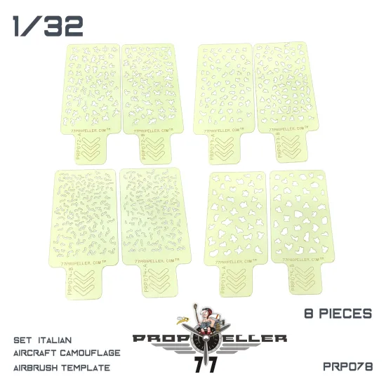 77propeller Prp078 1/32 Italian Aircraft Camouflage Airbrush Template 8 Pcs