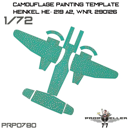 77propeller Prp080 1/72 Camouflage Painting Template Heinkel He- 219 A2 Wnr 290004 For Model Hobby 2000