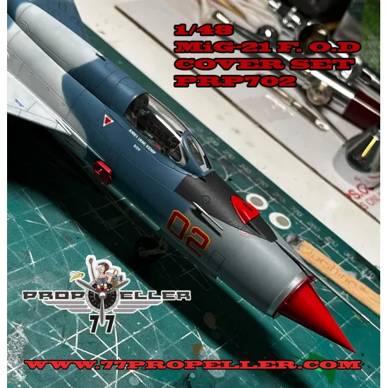 77propeller Prp702 1/48 1/48 Mig-21 Fod Cover Set Intake Exhaust Anti Surge Shutters Atack Senzor