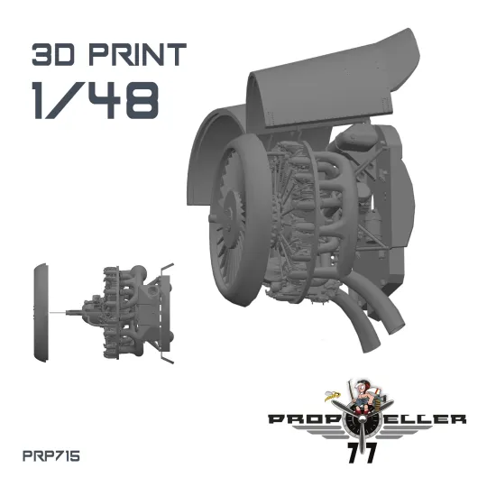 77propeller Prp715 1/48 Engine Z-37 / Z-37a Cmelak For Model Maco