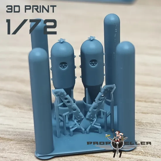 77propeller Prp770 1/72 Depth Charge Mk Xvii With Bomb Rack 2pcs