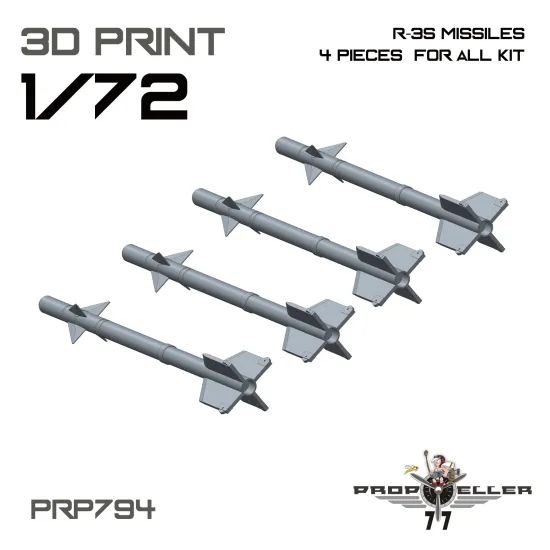 77propeller Prp794 1/72 R-3s Missiles 4 Pieces For All Kit Resin Kit