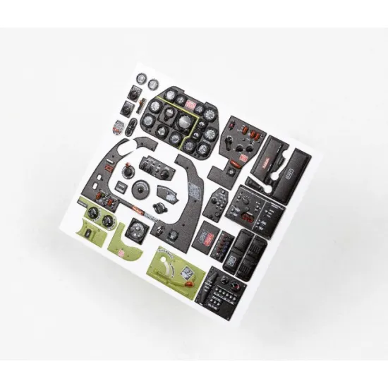 Red Fox Qs-24030 1/24 North American P-51d Mustang 3d Acrylic Instrument Panels