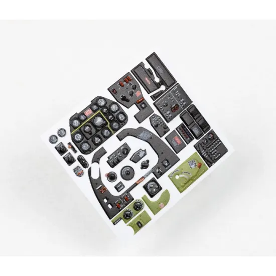 Red Fox Qs-24030 1/24 North American P-51d Mustang 3d Acrylic Instrument Panels