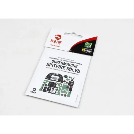 Red Fox Qs-24031 1/24 Supermarine Spitfire Mk Vb 3d Acrylic Instrument Panels