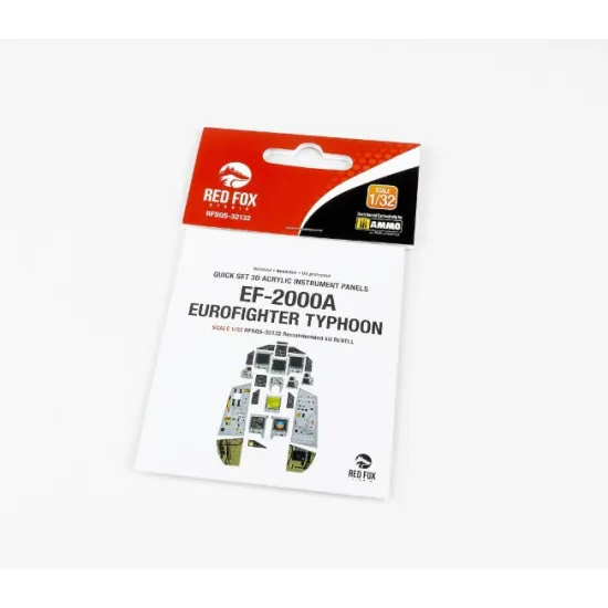 Red Fox Qs-32132 1/32 Ef-2000a Eurofighter Typhoon 3d Acrylic Instrument Panels For Revell