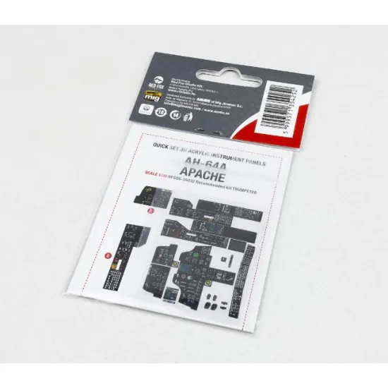 Red Fox Qs-35032 1/35 Ah-64a Apache 3d Acrylic Instrument Panels For Trumpeter