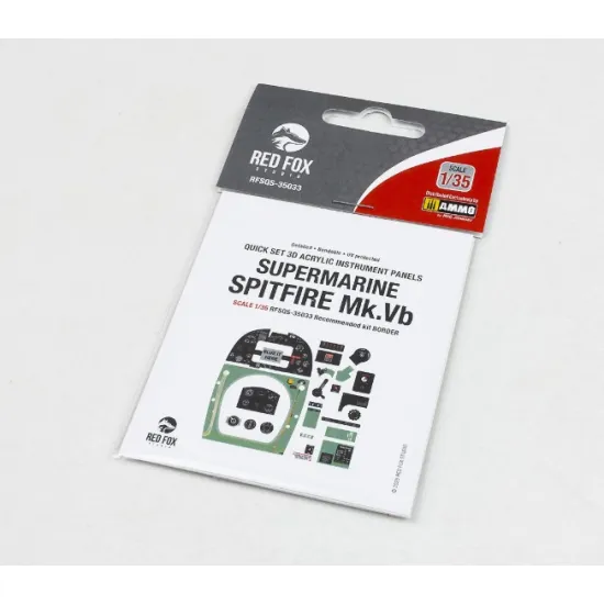 Red Fox Qs-35033 1/35 Supermarine Spitfire Mk Vb 3d Acrylic Instrument Panels For Border