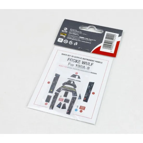 Red Fox Qs-35036 1/35 Focke-wulf Fw 190a-8 3d Acrylic Instrument Panels For Border