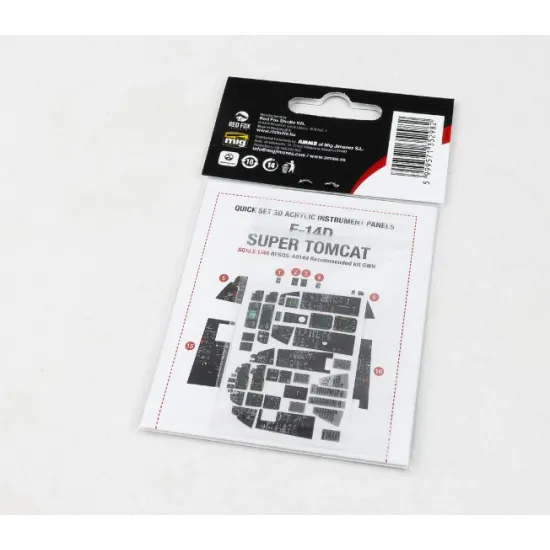 Red Fox Qs-48149 1/48 F-14d Super Tomcat 3d Acrylic Instrument Panels For Gwh