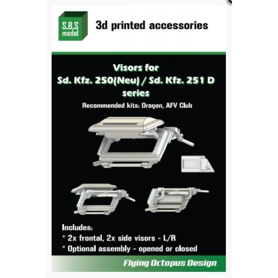 Sbs-3d043 1/35 Sd Kfz 250 Neu / Sd Kfz 251 D Series Visors 3d Printed Resin