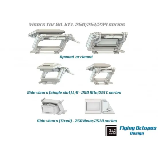 Sbs-3d043 1/35 Sd Kfz 250 Neu / Sd Kfz 251 D Series Visors 3d Printed Resin