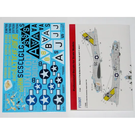 Foxbot 72-081 1/72 B-17f/G Flying Fortress Pin-up Nose Art Part 1 For Academy Airfix Frog Hasegawa Revell Kits