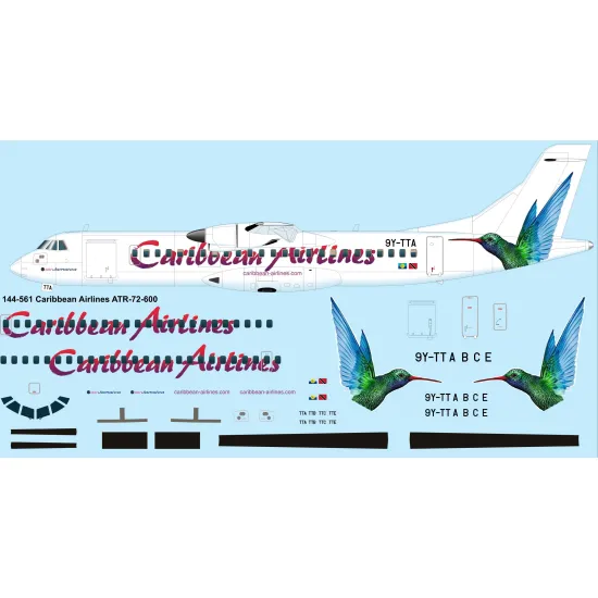 26decals 144-561 1/144 Caribbean Airlines Atr-72 Laser Decal