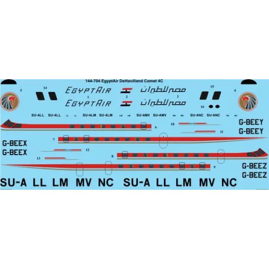 26decals 144-704 1/144 Egypt Air De Havilland Comet 4c Laser Decal