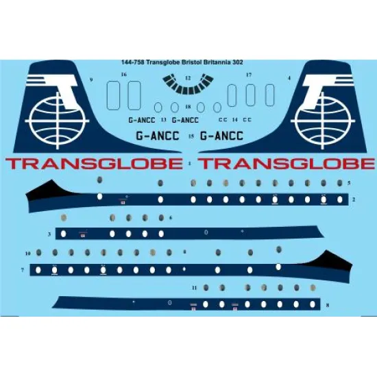 26decals 144-758 1/144 Transglobe Bristol Britannia 300 Laser Decal