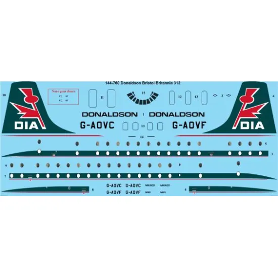 26decals 144-760 1/144 Donaldson Bristol Britannia 300 Laser Decal